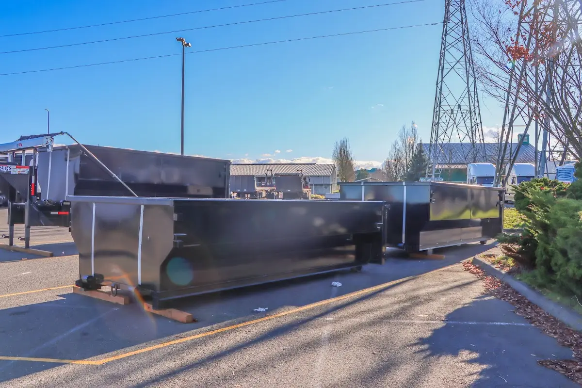 Roll-off dumpster ready for waste disposal at job site for 3 Yard Dumpster Rental in Homosassa Springs